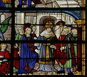 Vitrail représentant le Mariage de la Vierge - French School
